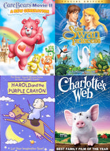 Care Bears Movie ll, Swan Princess, Harold and the Purple Canyon, Charlotte's Web 4DVD