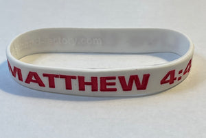 Wristband Silicone Live the Red Matthew 4:4 (pack of 20)