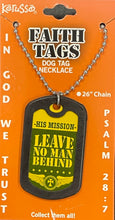 Faith Dog Tag Know Jesus, Jesus Strong, Leave No Man Behind, Hoops (set of 4)