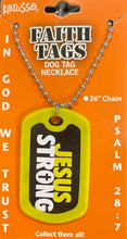 Faith Dog Tag Leave No Man Behind, Camo Cross, Jesus Strong (set of 3) + Dog Tag Key Chain NOTW