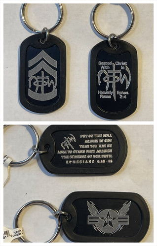 Dog Tag Key Chain 2-FOR-1 NOTW Eph 2:4: Armor of God Eph 6:10-18