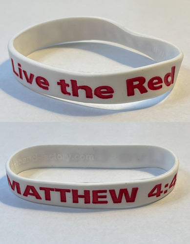 Wristband Silicone Live the Red Matthew 4:4 (pack of 20)