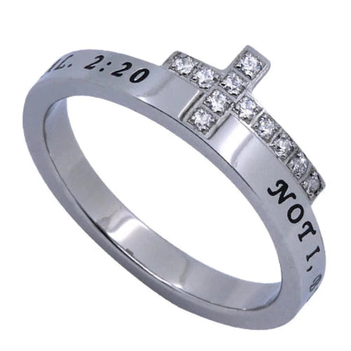 Ring Size 9 (JTC CLM 9) Cross Stainless Steel Christian Womens Gal 2:20