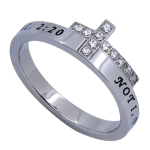 Ring Size 5 (JTC CLM 5) Cross Stainless Steel Christian Womens Gal 2:20