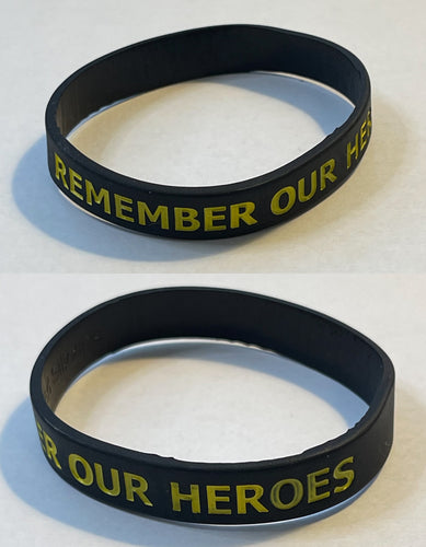 Wristband Silicone REMEMBER OUR HEROES (pack of 20)