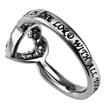 Ring Size 5 (CZO Trust 5) CZ Open Heart Stainless Steel Christian Womens Proverbs 3:5-6