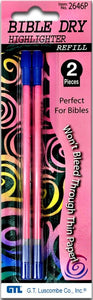 Bible Dry Highlighter 4 Refills GTL Pink (2 packs of 2) Vibrant Color