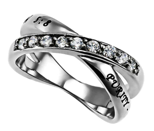 Ring Size 7 (Rad Purity 7) Purity Radiance Stainless Steel Christian Womens Matt 5:8