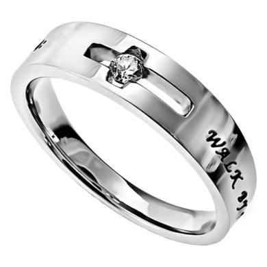 Ring Size 9 (SOL WBF 9) Women's Solitaire Ring Walk By Faith Not By Sight